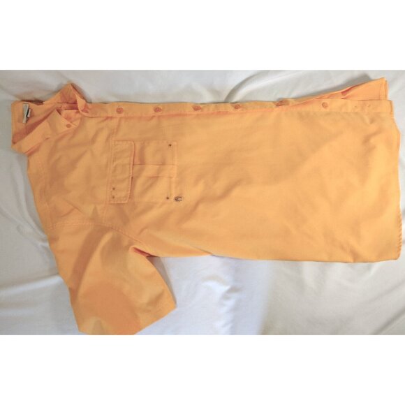 Field & Stream Mens Fisherman Shirt Size XXL Orange Short Sleeve Button Front - Picture 7 of 12